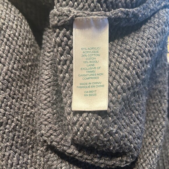 Vintage Roots Cable Knit Sweater Women’s XL Gray Wool Cotton Blend Cozy‎ Cabin - Picture 6 of 6